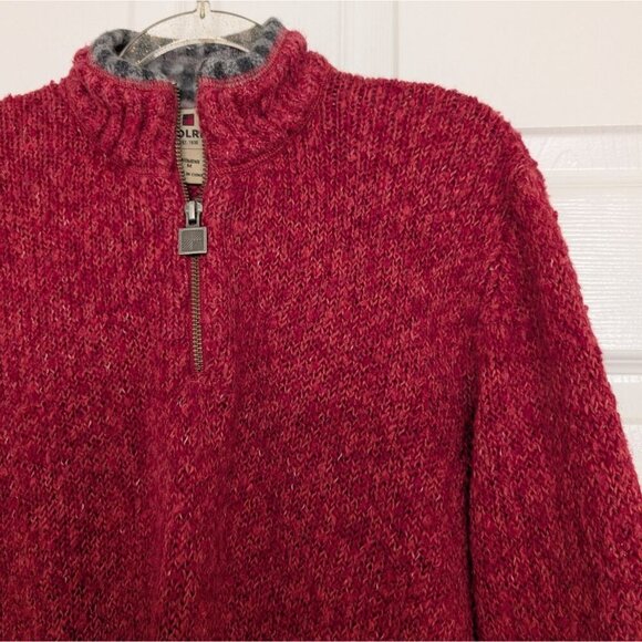 Woolrich 1/4 Zip Sweater Womens Size Medium Ruby Red Long Sleeve Pullover - Picture 2 of 9